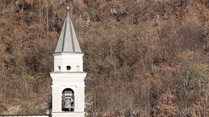 Bell tower of a church during winter