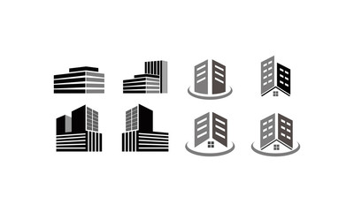 set package building logo vector
