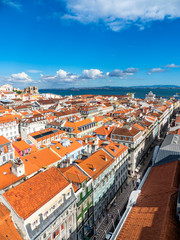 Naklejka premium View over the city and the Castelo de São Jorge, Baixa, Lisbon, Portugal