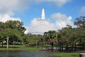 The Ruwanweliseya Stupa in Anuradhapura, Sri Lanka