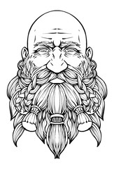 Bearded bald dwarf with a kind look
