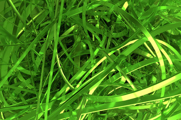 Colorful 3D rendering. Abstract CGI composition, bunch of messy string geometric. Wallpaper for graphic design.
