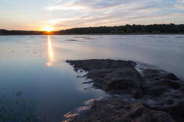 sunset in the lake