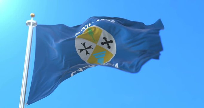 Flag of the italian region of Calabria, Italy. Loop