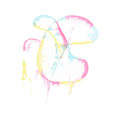 abstract form of yellow, blue