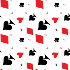 Poker card suit seamless pattern background. Can be used for wallpaper,fabric, web page background, surface texture.Abstract vector backround.
