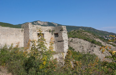 Fototapeta na wymiar Bebristsikhe fortress on the Northern edge of modern Mtskheta. The Republic Of Georgia