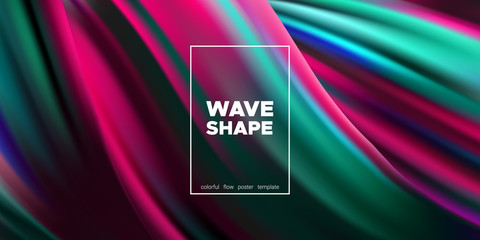 Art Brush Painted Abstract Wave Poster.