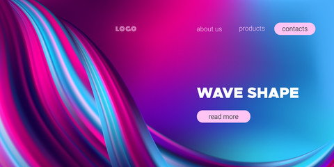 Abstract Wave Poster with Colorful Brush Strokes.