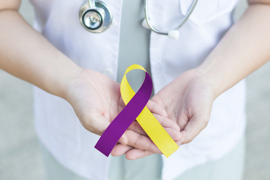 Yellow and purple ribbon awareness for Autoimmune Hepatitis, Chemical Injury and the relationship between Lupus and Endometriosis