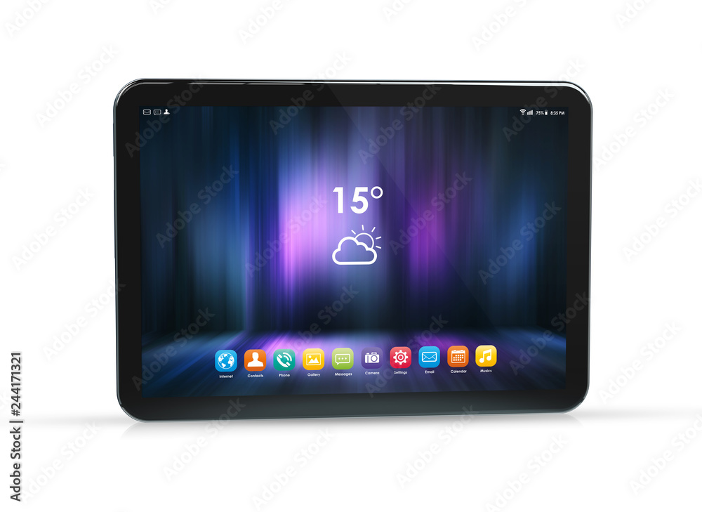Poster modern tablet mockup isolated on white 3d rendering