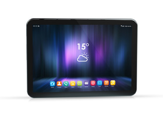 Modern tablet mockup isolated on white 3d rendering