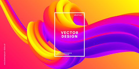 Abstract Wave Gradient Liquid Shape. 3d Background.