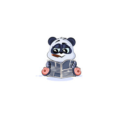panda bear with cigar reading newspaper
