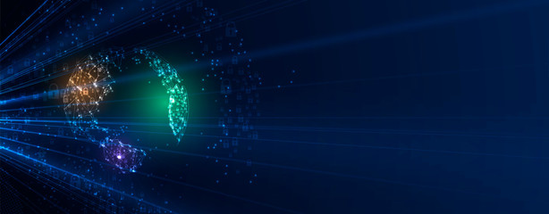 Cybersecurity and information or network protection. Future technology web services for business and internet project