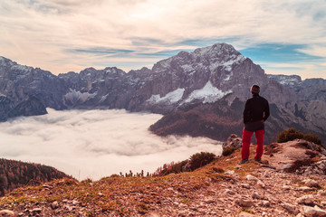 Fototapeta premium Cloudy autumn day in the italian alps