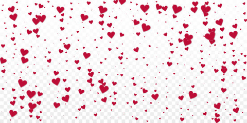 Fototapeta na wymiar Red heart love confettis. Valentine's day falling 