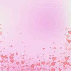 Red heart love confettis. Valentine's day falling 