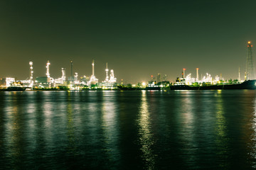 Fototapeta na wymiar oil refinery industry plant. View of gas processing factory. Oil and gas
