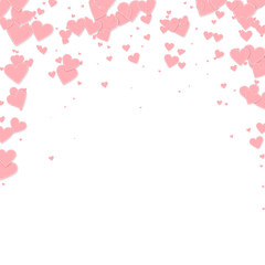 Pink heart love confettis. Valentine's day falling