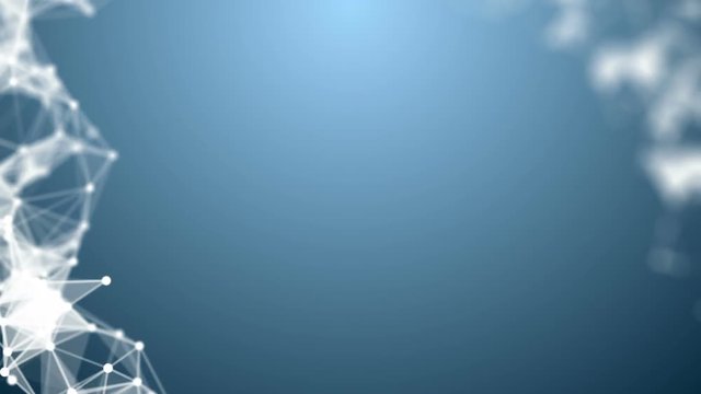 Rotating digital halo. Depth of field. Digital abstract background. Seamless loop.