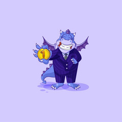 dragon in business suit cryptocurrency coin money