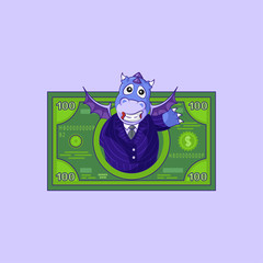 dragon in business suit money profit dollar