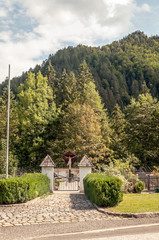 Mountains in the Austrian Alps on a cloudy day