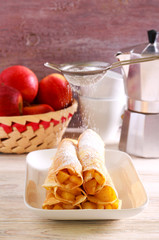 Crepes with apple and cinnamon filling
