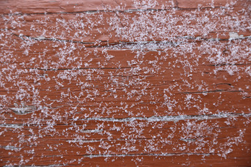 rustick wooden background under snow