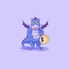 dragon sticker emoticon extend hand offer a deal