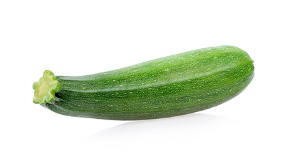 fresh zucchini with slice isolated on white background