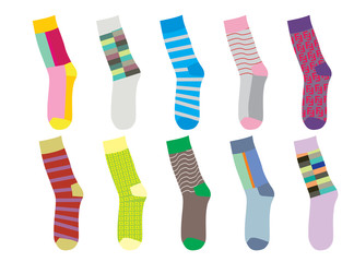 Colorful set of socks. vector illustration