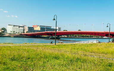 Bayonne is a city in the French Basque Country, at the confluence of the Nive and Adur rivers, in the southwest of France. You see the buildings next to the river.