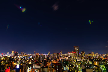 大阪冬の都市夜景