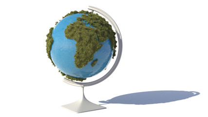 Grassy Globe. 3D illustration. 3D rendering.