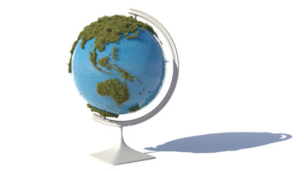 Grassy Globe. 3D illustration. 3D rendering.