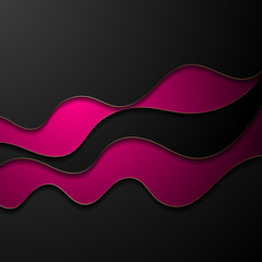 Bright paper cut background with waves layers.