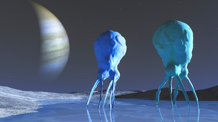 The image of alien planet 3D illustration