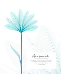 Floral design template. Flower x-ray effect. Greeting card ot advertising flyer