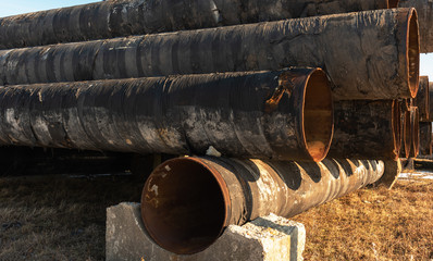 Composition of gas pipeline equipment and high pressure gas pipelines.