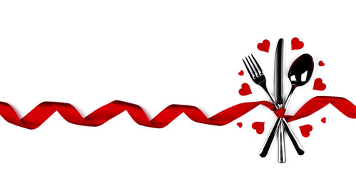 Cutlery set and hearts