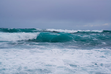 Fototapeta na wymiar Big wave during a storm