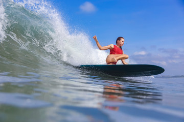 Woman surfing