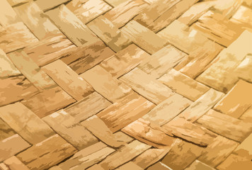 Vector illustration the texture of the weaved straw