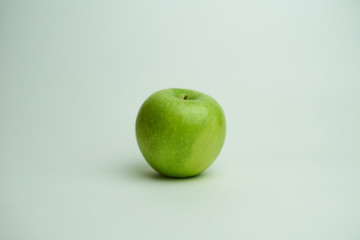 green apple on white background