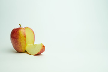 red apple on a plate