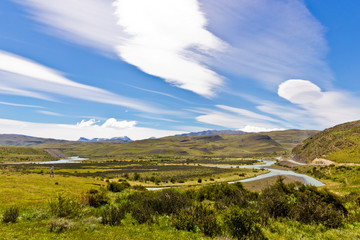Strong wind in a valley in South America