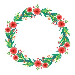 Vector flower wreath. Vector illustration for greeting cards, posters, invitations, art prints, wedding
