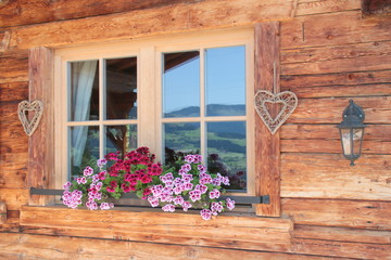 Fenster am Holzhaus